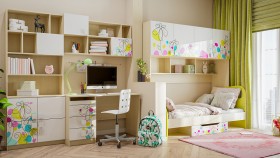 Детская комната Флёр (Белый/корпус Клен) в Северске - seversk.katalogmebeli.com | фото