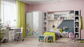 Детская комната Флер (Белый/корпус Выбеленное дерево) в Северске - seversk.katalogmebeli.com | фото
