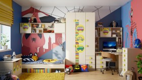 Детская комната Клаксон (Бежевый/корпус Клен) в Северске - seversk.katalogmebeli.com | фото