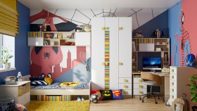 Детская комната Клаксон без машинок (Белый/корпус Клен) в Северске - seversk.katalogmebeli.com | фото
