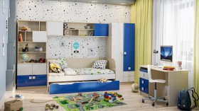 Детская комната Скай Люкс (Синий/Белый/корпус Клен) в Северске - seversk.katalogmebeli.com | фото