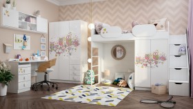 Детская комната Совушки (Белый/корпус Выбеленное дерево) в Северске - seversk.katalogmebeli.com | фото