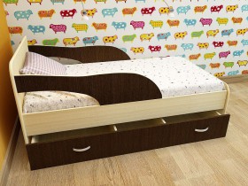 Кровать детская Максимка Млечный дуб/Венге в Северске - seversk.katalogmebeli.com | фото