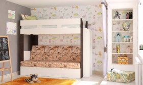 Кровать с диваном 75 Карамель Атлант (Венге Магия /Сосна Карелия/Савана) в Северске - seversk.katalogmebeli.com | фото