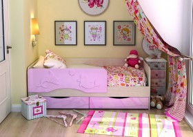Кровать Алиса КР-812 1,6 Белфорд/Розовый металлик в Северске - seversk.katalogmebeli.com | фото