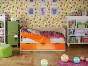 Кровать Бабочки 1,8м (Оранжевый металлик) в Северске - seversk.katalogmebeli.com | фото