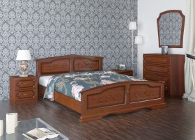 Кровать Елена из массива сосны 1200*2000 Орех в Северске - seversk.katalogmebeli.com | фото