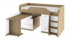Кровать комбинированная «Оксфорд» (Ривьера/Белый с рисунком) в Северске - seversk.katalogmebeli.com | фото 3