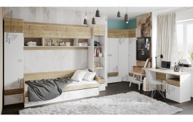 Кровать комбинированная «Оксфорд» (Ривьера/Белый с рисунком) в Северске - seversk.katalogmebeli.com | фото 6
