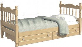 Кровать одинарная Аленка из массива сосны 800*1890 Сосна в Северске - seversk.katalogmebeli.com | фото