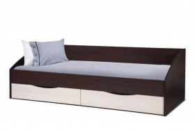 Кровать одинарная "Фея - 3" (симметричная) New (венге / вудлайн кремовый / ДВПО: белый) в Северске - seversk.katalogmebeli.com | фото