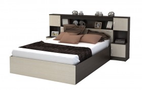 Кровать с прикроватным блоком КР 552 Спальня Basya (венге/белфорт) в Северске - seversk.katalogmebeli.com | фото
