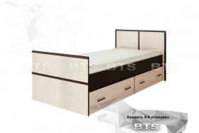 Кровать Сакура с настилом и ящиками 0,9 (Венге/Лоредо) в Северске - seversk.katalogmebeli.com | фото