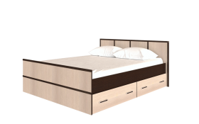 Кровать Сакура с настилом и ящиками 1,4 (Венге/Лоредо) в Северске - seversk.katalogmebeli.com | фото