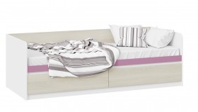 Кровать «Сканди» с 2 ящиками Дуб Гарден/Белый/Лиловый в Северске - seversk.katalogmebeli.com | фото