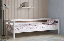 Кровать Соня Вариант 2 с задней защитой Белый полупрозрачный в Северске - seversk.katalogmebeli.com | фото