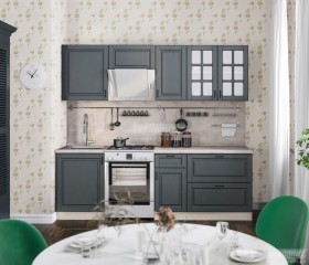 Кухня Регина 24 2,4 м (Серый матовый/Белый) в Северске - seversk.katalogmebeli.com | фото