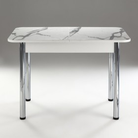 Кухонный стол 1100*700/400 ф 2 Пластик, мрамор белый в Северске - seversk.katalogmebeli.com | фото
