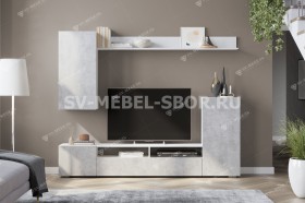 Мебель для гостиной МГС 4 (Белый/Цемент светлый) в Северске - seversk.katalogmebeli.com | фото