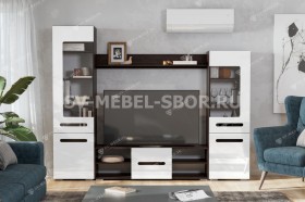 Мебель для гостиной МГС 6 (Исполнение 1/Венге/Белый глянец) в Северске - seversk.katalogmebeli.com | фото 1