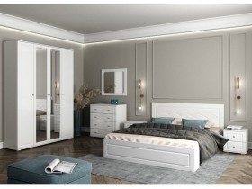 Модульная спальня Барселона (Белый/Белый глянец) в Северске - seversk.katalogmebeli.com | фото