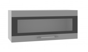Норд ШВГС 800 Шкаф верхний горизонтальный со стеклом (Софт черный/корпус Венге) в Северске - seversk.katalogmebeli.com | фото