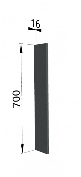 Панель торцевая ПТ 400 Квадро (для шкафа торцевого верхнего) Железо в Северске - seversk.katalogmebeli.com | фото