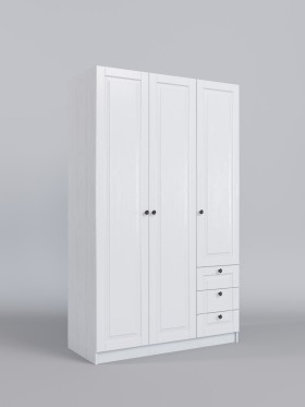 Шкаф 3-х створчатый с ящиками Классика (Белый/корпус Выбеленное дерево) в Северске - seversk.katalogmebeli.com | фото