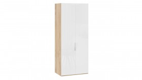 Шкаф для одежды с 2 глухими дверями «Эмбер» Яблоня Беллуно/Белый глянец в Северске - seversk.katalogmebeli.com | фото