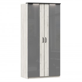 Техно ЛД 678.130.000.007 Шкаф 2-хстворчатый с комбинированными дверями (Дуб Крафт белый/Серый шифер) в Северске - seversk.katalogmebeli.com | фото