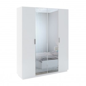 Шкаф с зер. 4 двери М22 Спальня Тиффани (белый текстурный) в Северске - seversk.katalogmebeli.com | фото