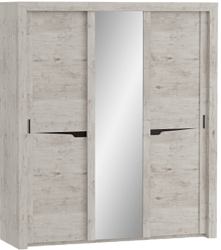 Шкаф трехдверный Соренто с раздвижными дверями Дуб бонифаций/Кофе структурный матовый в Северске - seversk.katalogmebeli.com | фото