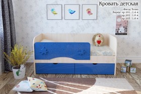 Техно Кровать детская 2 ящика 1.6 Синий глянец в Северске - seversk.katalogmebeli.com | фото
